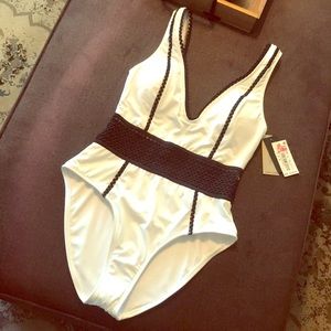 Black and White One Piece Swimsuit